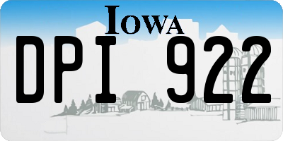 IA license plate DPI922