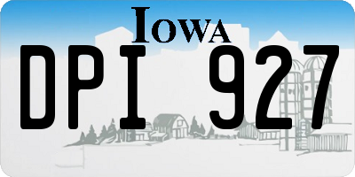IA license plate DPI927