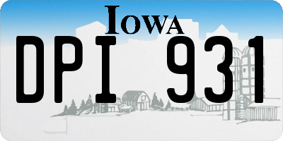 IA license plate DPI931