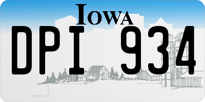 IA license plate DPI934