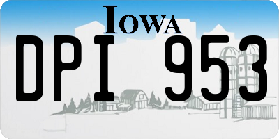 IA license plate DPI953