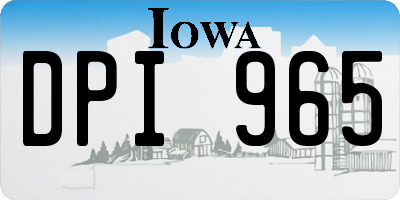 IA license plate DPI965