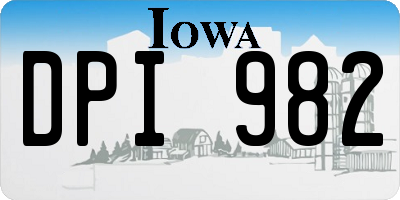 IA license plate DPI982