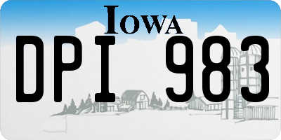 IA license plate DPI983