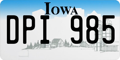 IA license plate DPI985