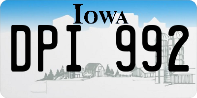 IA license plate DPI992