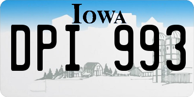 IA license plate DPI993