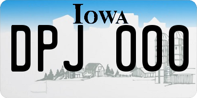 IA license plate DPJ000