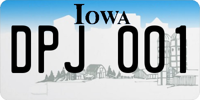 IA license plate DPJ001