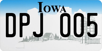 IA license plate DPJ005