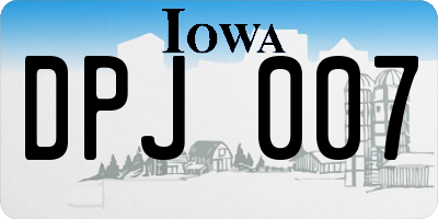 IA license plate DPJ007
