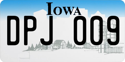 IA license plate DPJ009