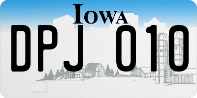 IA license plate DPJ010