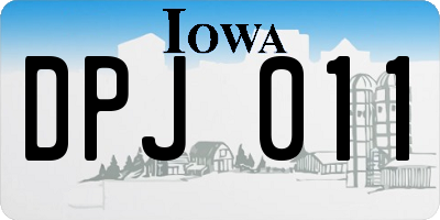 IA license plate DPJ011