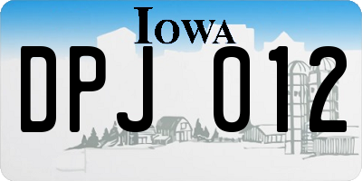 IA license plate DPJ012