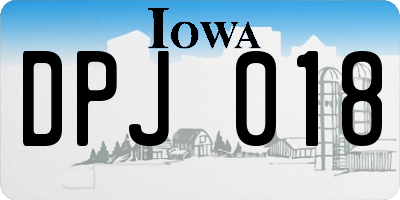 IA license plate DPJ018