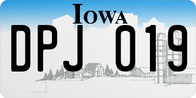IA license plate DPJ019