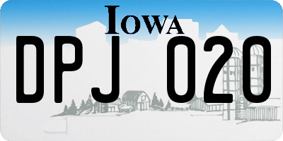 IA license plate DPJ020