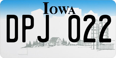 IA license plate DPJ022