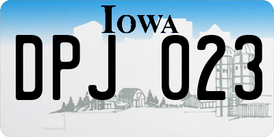 IA license plate DPJ023