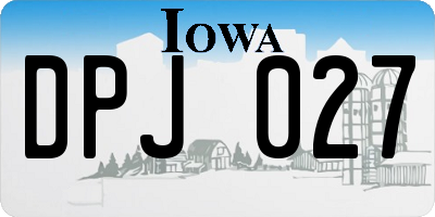 IA license plate DPJ027