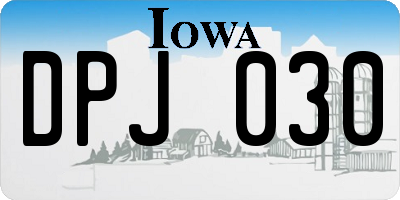 IA license plate DPJ030