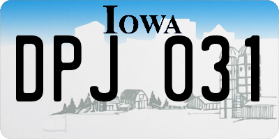 IA license plate DPJ031