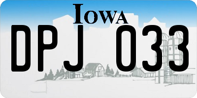 IA license plate DPJ033