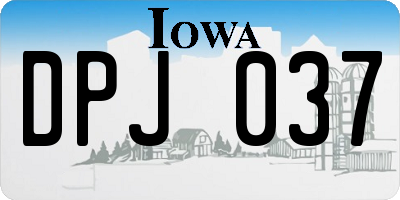 IA license plate DPJ037