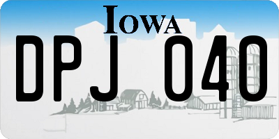 IA license plate DPJ040