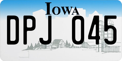 IA license plate DPJ045