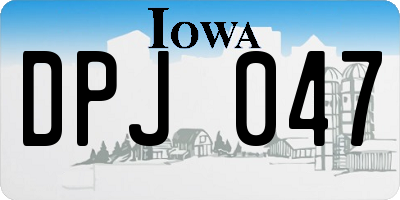 IA license plate DPJ047