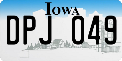 IA license plate DPJ049