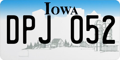IA license plate DPJ052