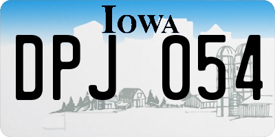 IA license plate DPJ054