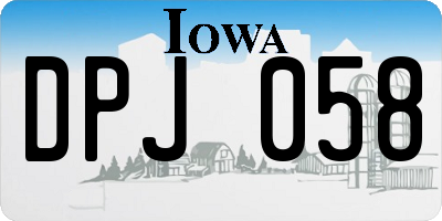 IA license plate DPJ058