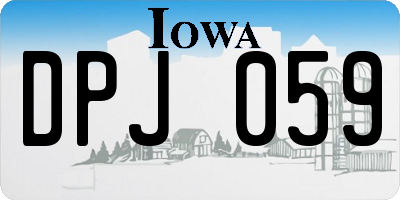 IA license plate DPJ059
