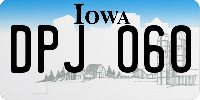 IA license plate DPJ060