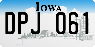 IA license plate DPJ061