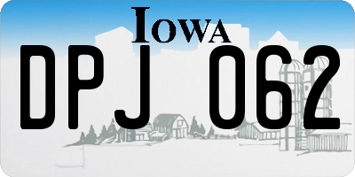 IA license plate DPJ062