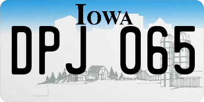 IA license plate DPJ065