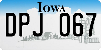 IA license plate DPJ067