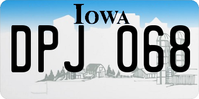 IA license plate DPJ068