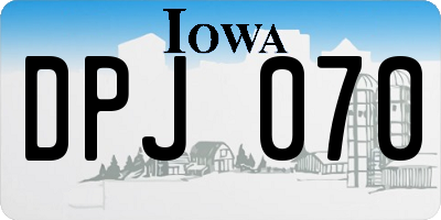 IA license plate DPJ070