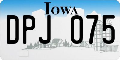 IA license plate DPJ075