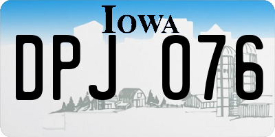 IA license plate DPJ076