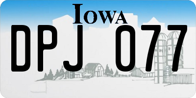IA license plate DPJ077
