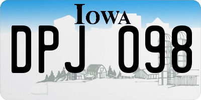 IA license plate DPJ098