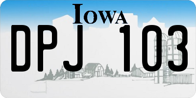 IA license plate DPJ103