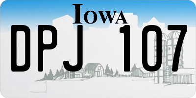 IA license plate DPJ107